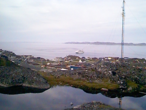 Krydstogtskib set fra  ingenirfjeldet i Nuuk